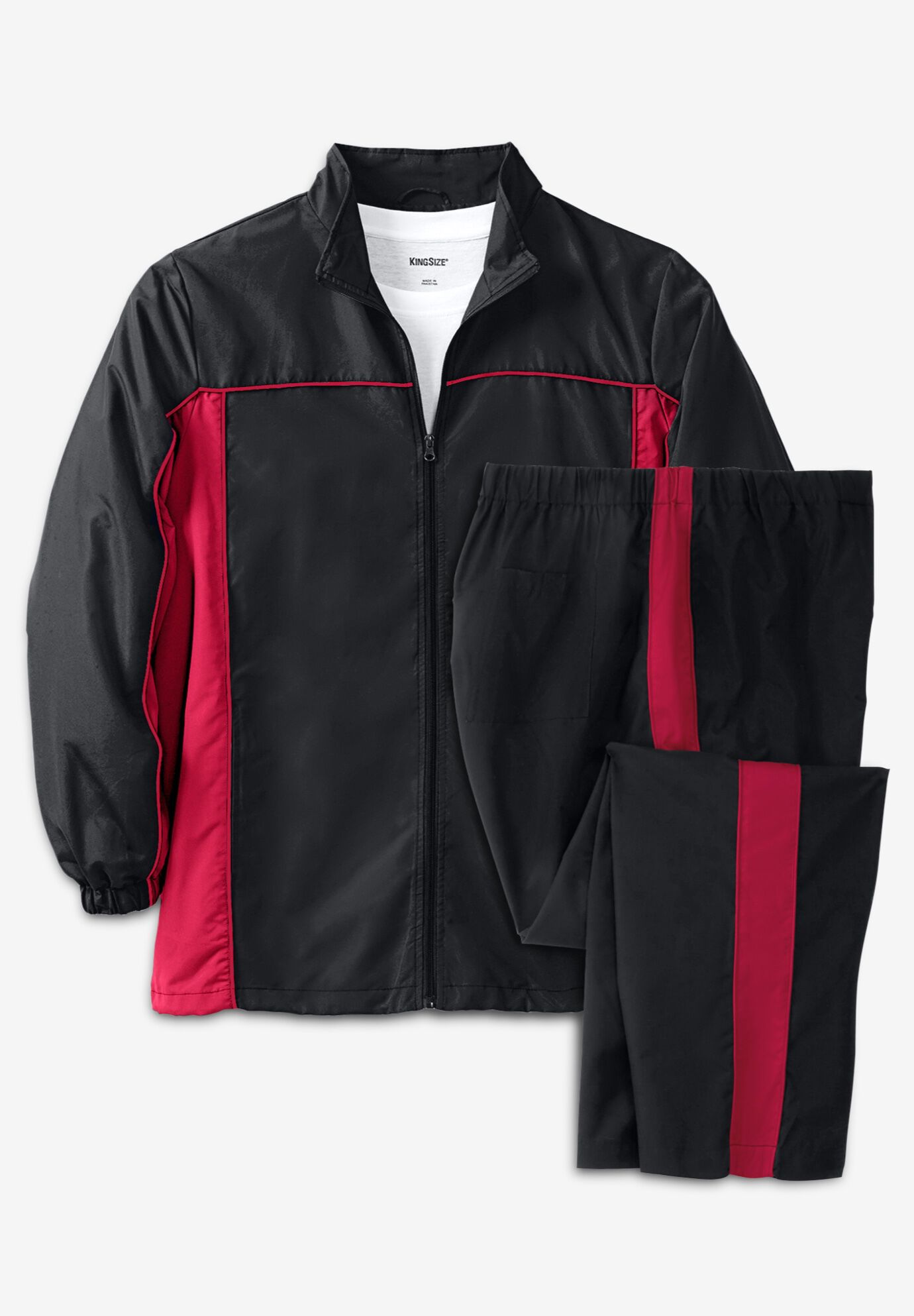 Colorblock Tracksuit Long Sleeve Relaxed Fit Black Colorblock King Size