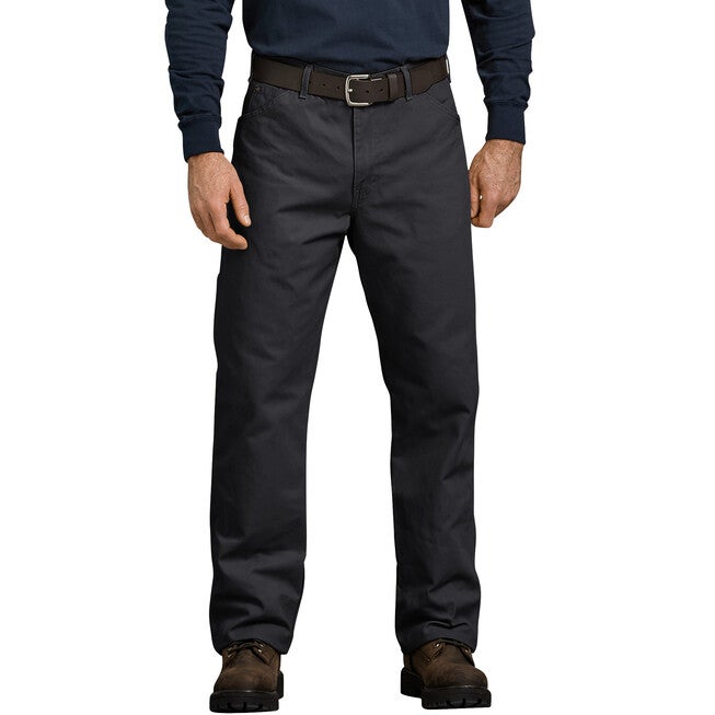 Relaxed Fit Straight Leg Carpenter Duck Jeans, RINSED BLACK, hi-res image number null