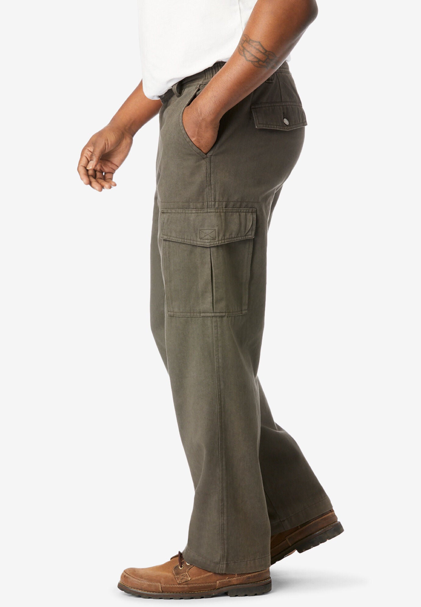 Expandable waist cargo pants top