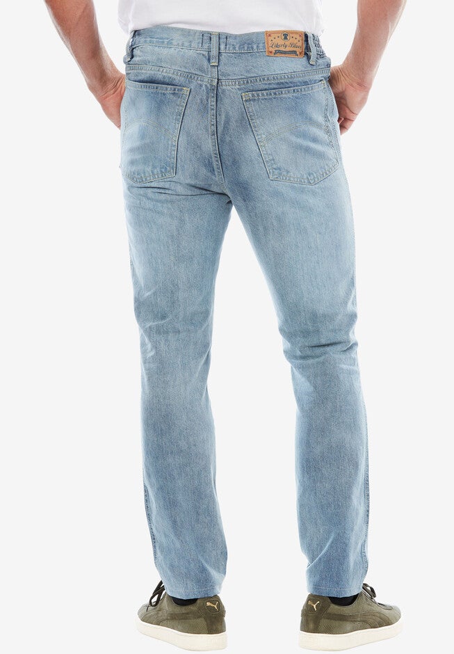 Liberty Blues® Straight-Fit Side Elastic 5-Pocket Jeans, , on-hover image number 1