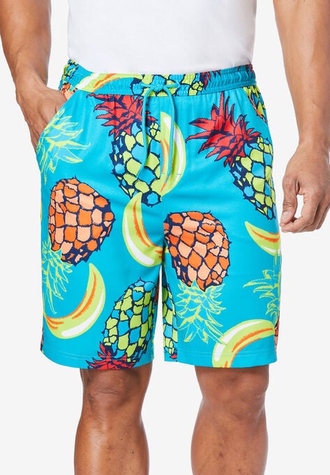 8" Flex Swim Trunk with Breathable Stretch Liner by Meekos, PINEAPPLE BANANA, hi-res image number null
