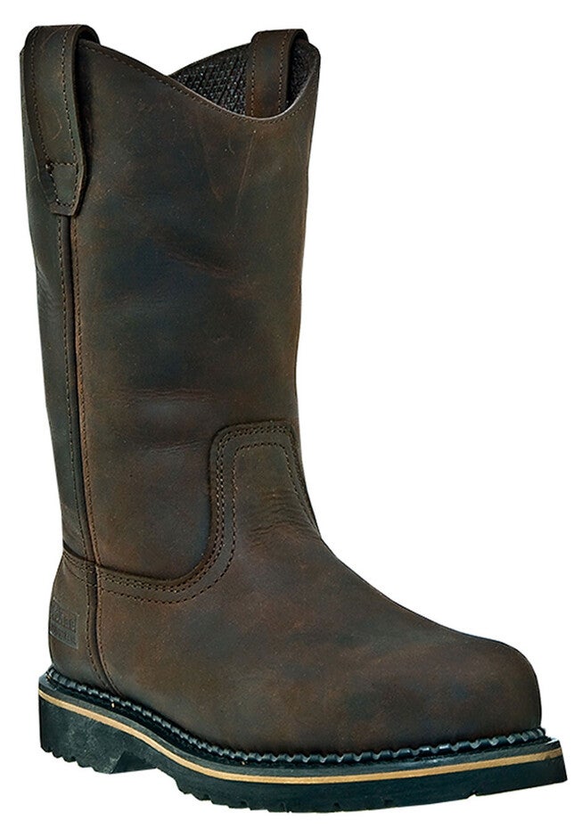 McRae 11 inches Steel Toe Wellington Boots, DARK BROWN, hi-res image number 0