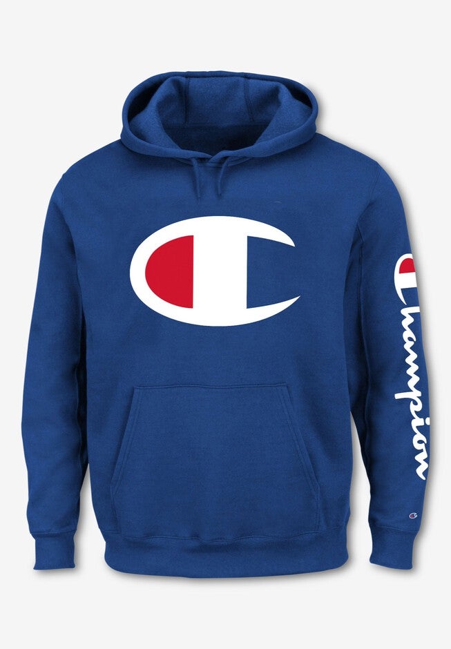 Champion® Large Logo Hoodie Relaxed Fit, Royal - Main Image