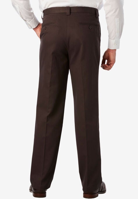 Relaxed Fit Wrinkle-Free Expandable Waist Plain Front Pants, , on-hover image number null