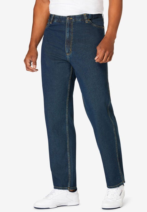 Expandable Waist Relaxed Fit Jeans, VINTAGE WASH, hi-res image number null