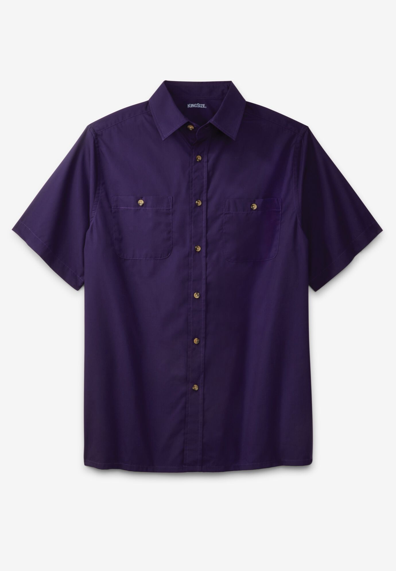 X-Future Men Retro Short Sleeve Big /& Tall Button Up Solid Color Pockets Shirts