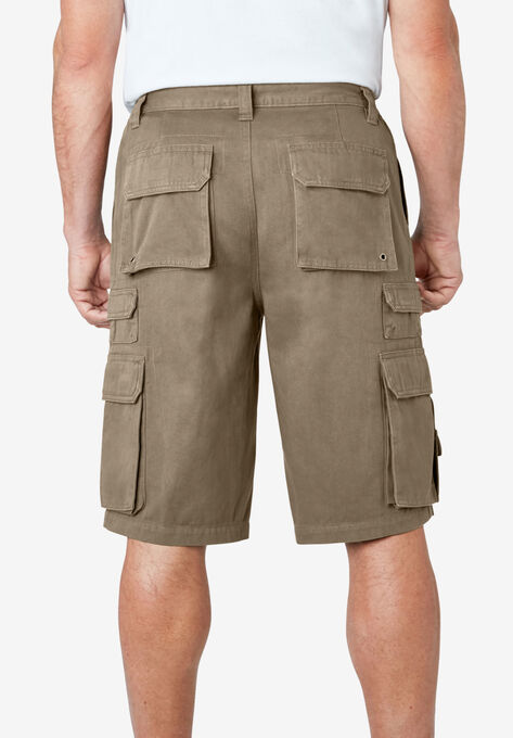 Boulder Creek® 12" Side-Elastic Stacked Cargo Pocket Shorts, , on-hover image number null