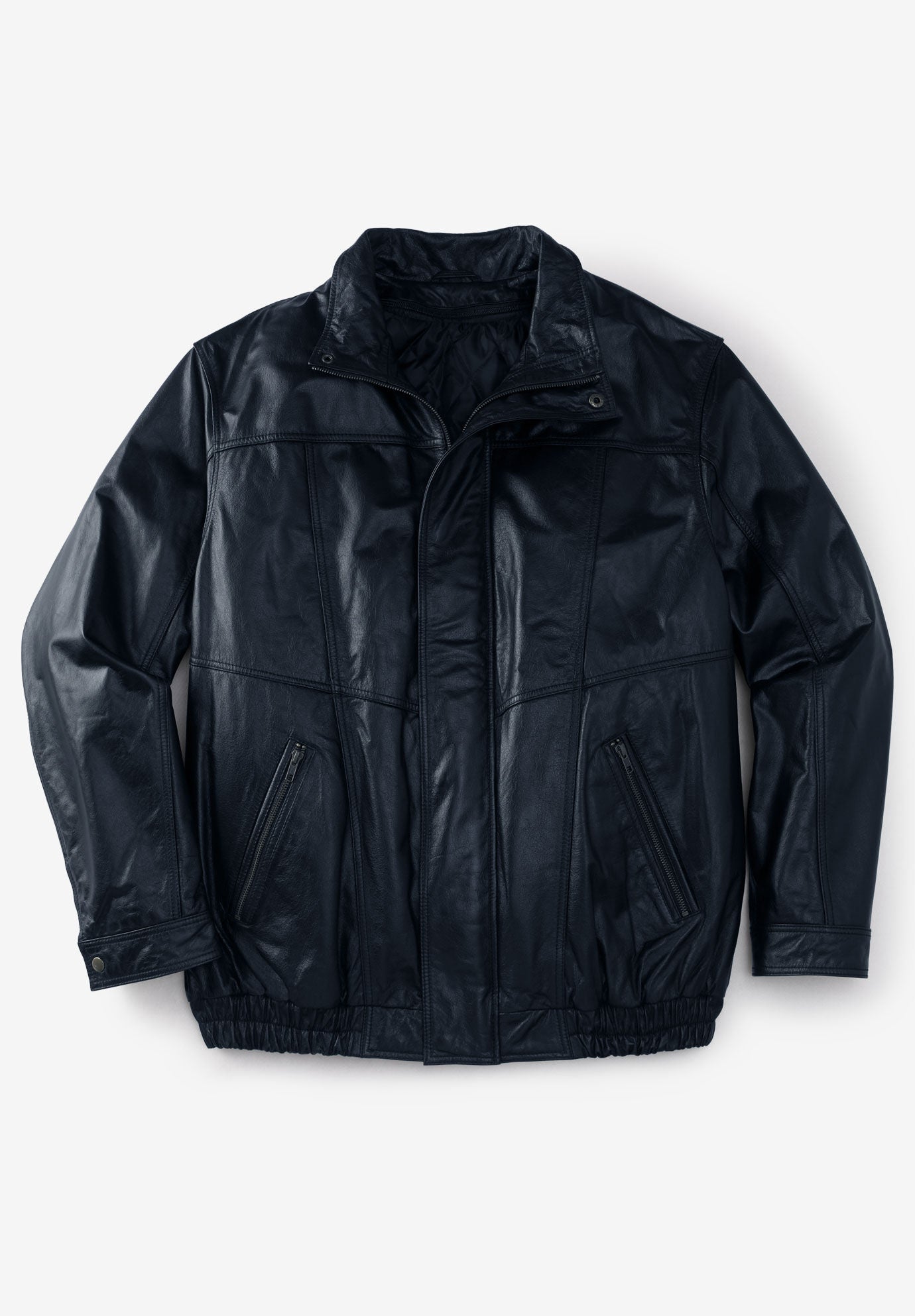 insulated leather bomber jacket