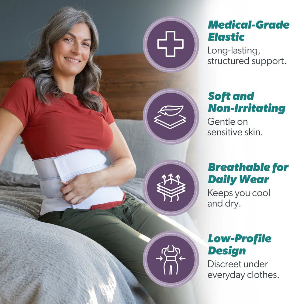 Bariatric Surgery Abdominal Binder 12 Inch, WHITE, alternate image number 3