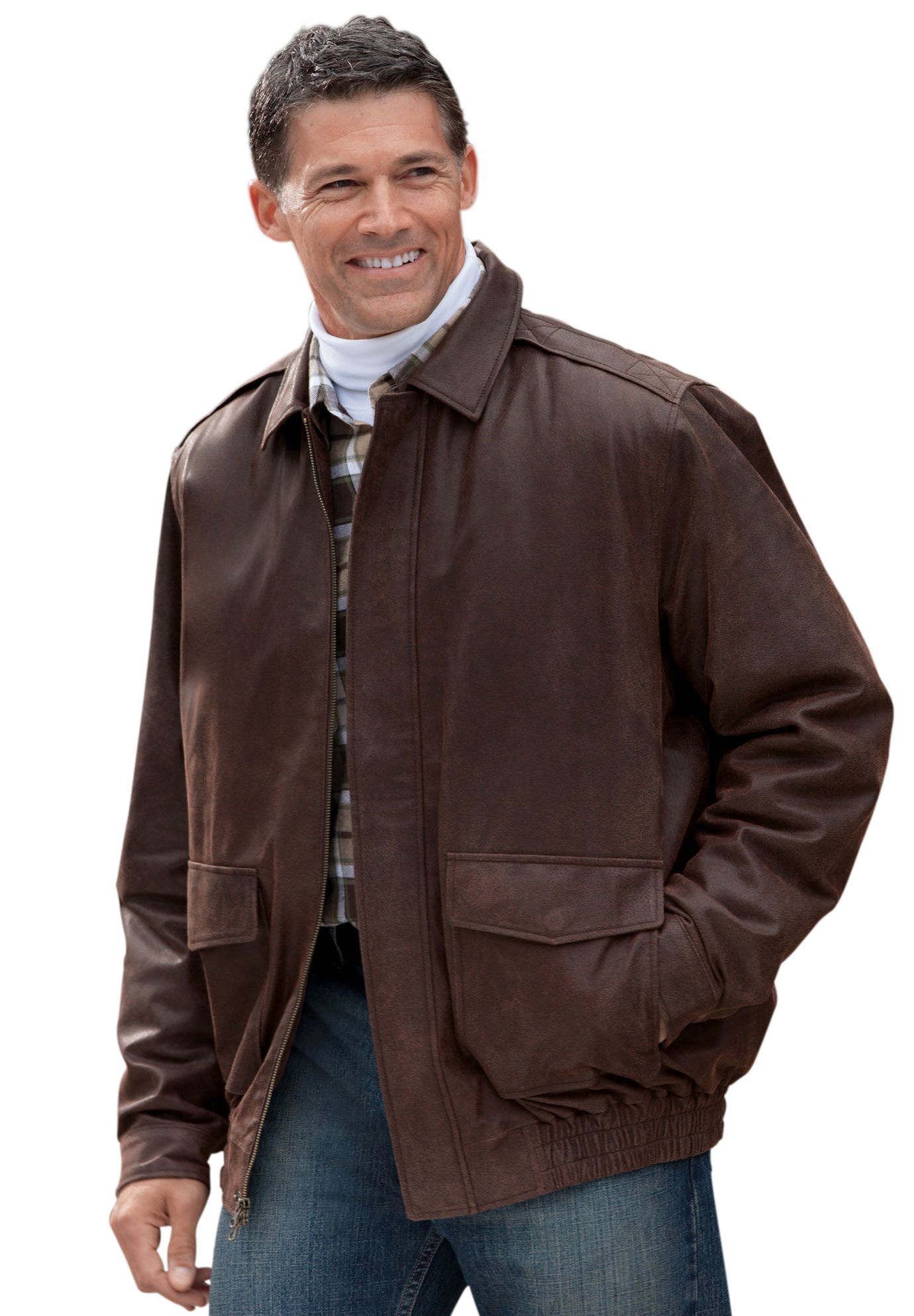 Leather Aviator Jacket | King Size