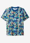 Shrink-Less™ Lightweight Crewneck T-Shirt, COBALT LEAF, hi-res image number null