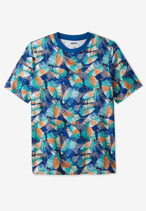 Shrink-Less™ Lightweight Crewneck T-Shirt, COBALT LEAF, hi-res image number null