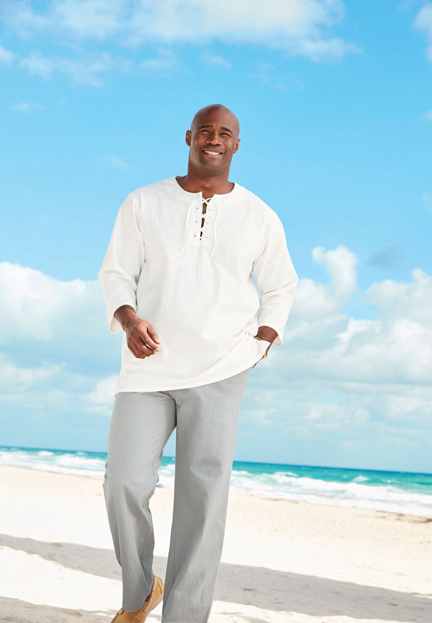 Gauze Lace-Up Shirt, , alternate image number 3