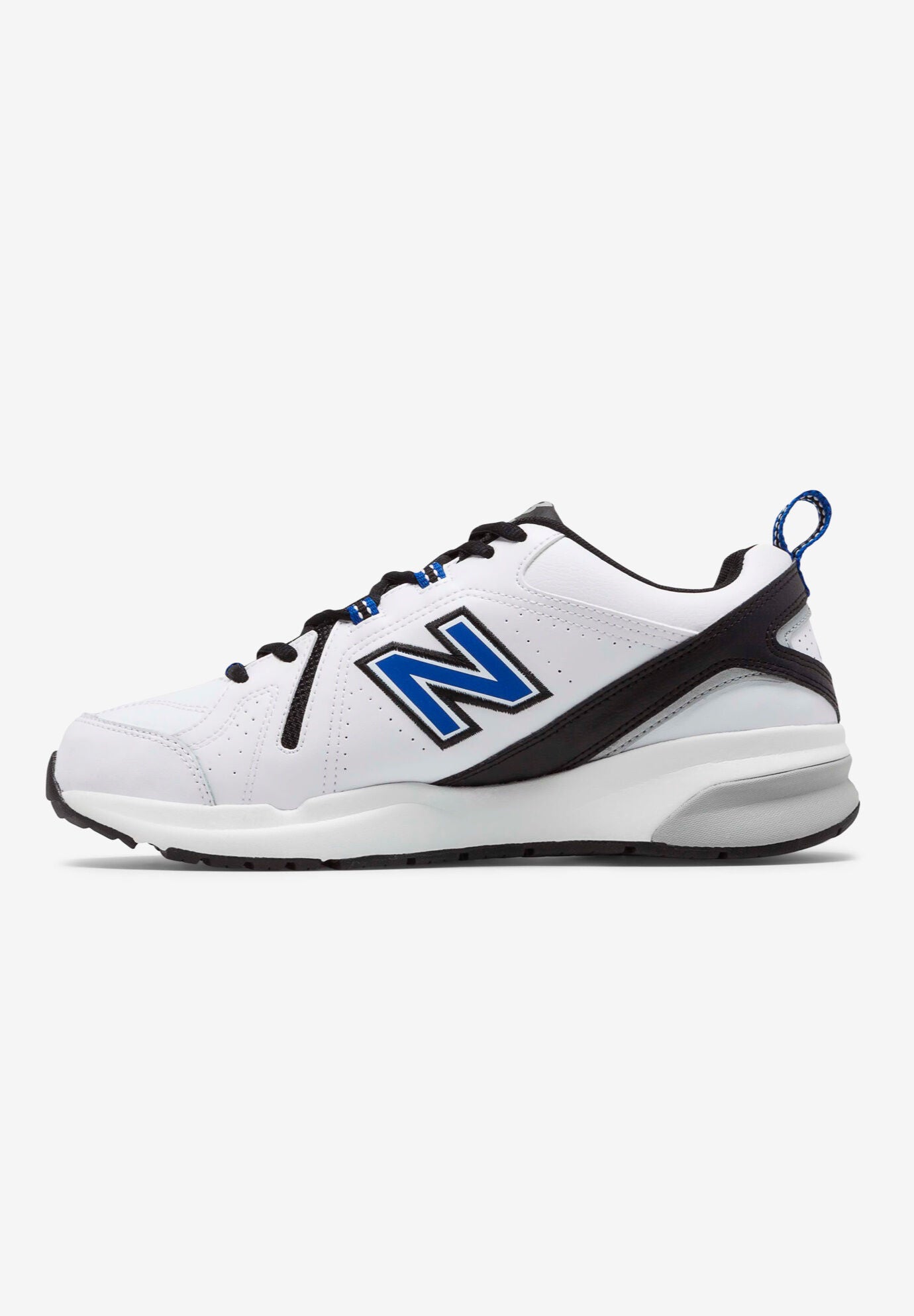 New Balance® 608V5 ShockAbsorbing Sneakers, White Navy Leather King Size