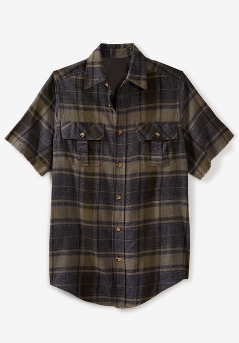 Liberty Blues Cut Off Short Sleeve Flannel Big And Tall Flannel