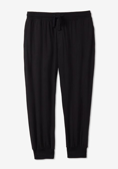 HanesĀ® Jogger Pajama Pants, BLACK, hi-res image number null