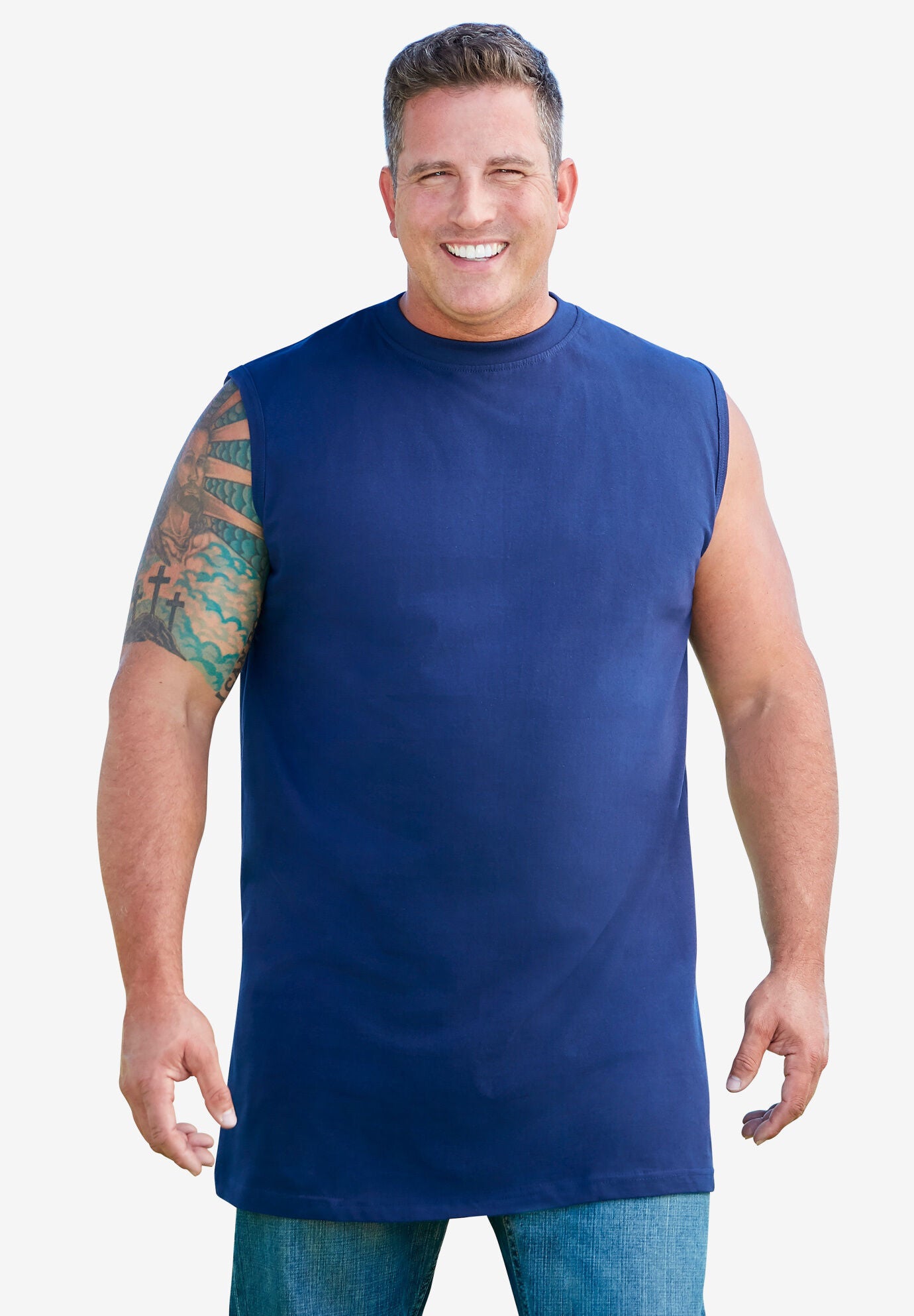 Longer-Length Heavyweight Muscle Tee, , on-hover image number 1