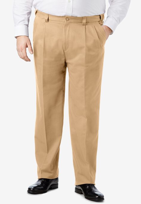 Classic Fit Wrinkle-Free Expandable Waist Pleat Front Pants, , alternate image number null