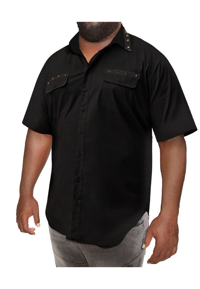 MVP Collections® Spike Trim Short-Sleeve Shirt, ONYX, hi-res image number null