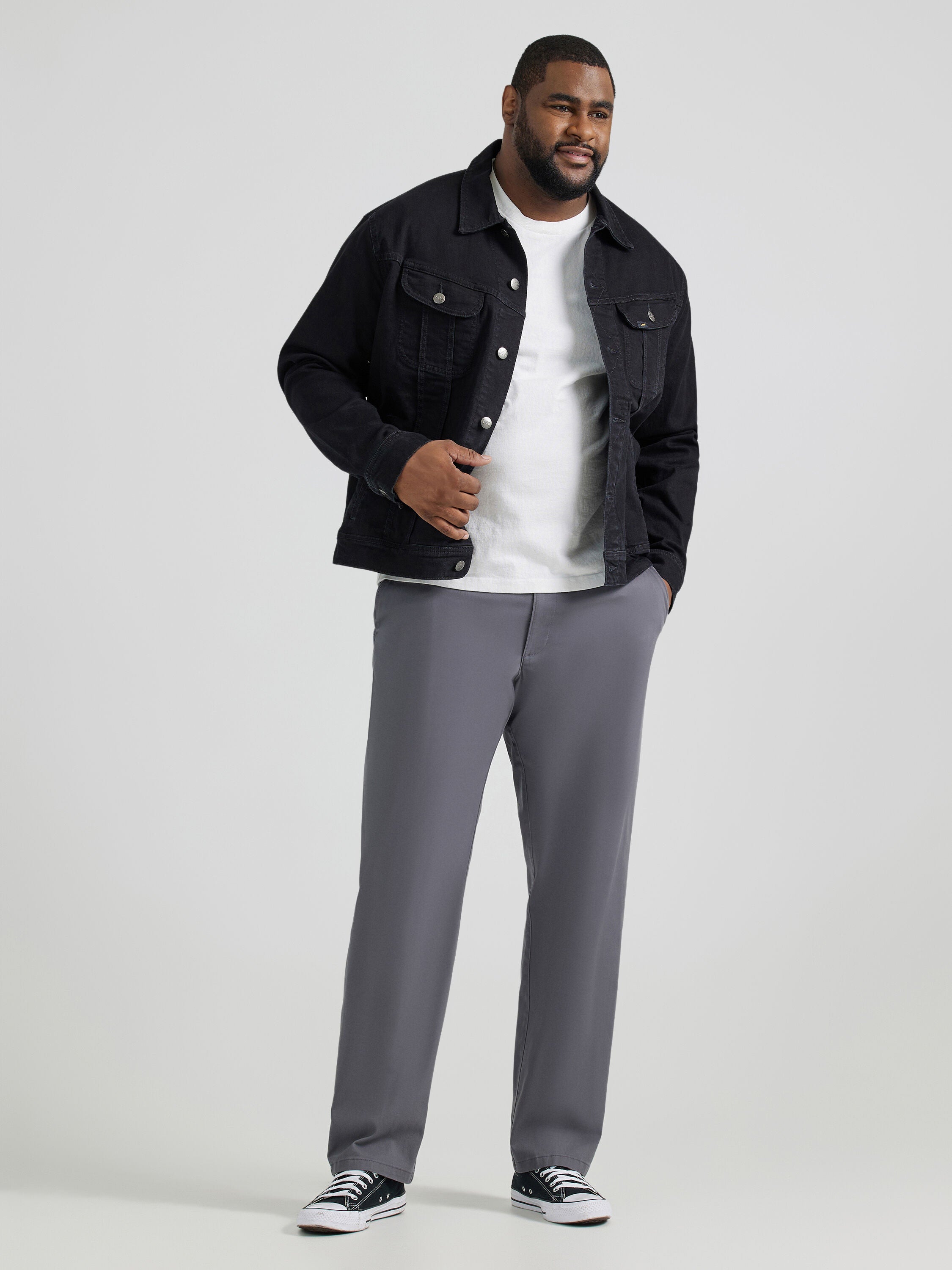 Extreme Motion Regular Straight Flat Front Pant, PAINTERS GREY, alternate image number 4