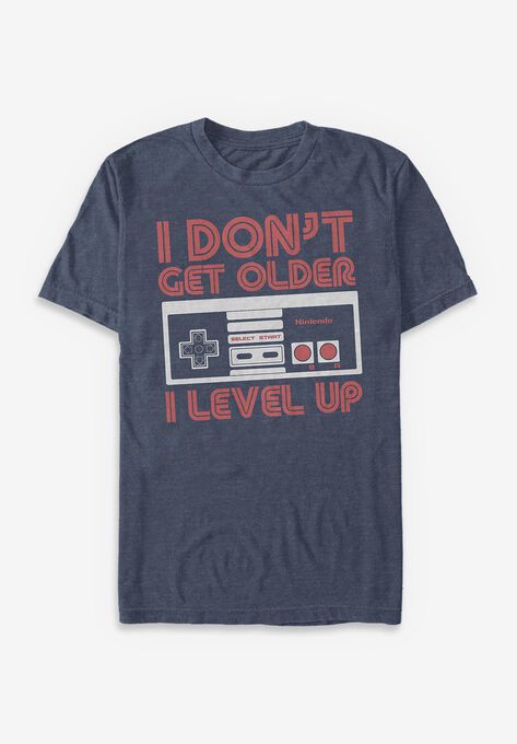 Nintendo Level Up Controller Tee, NAVY HEATHER, hi-res image number null