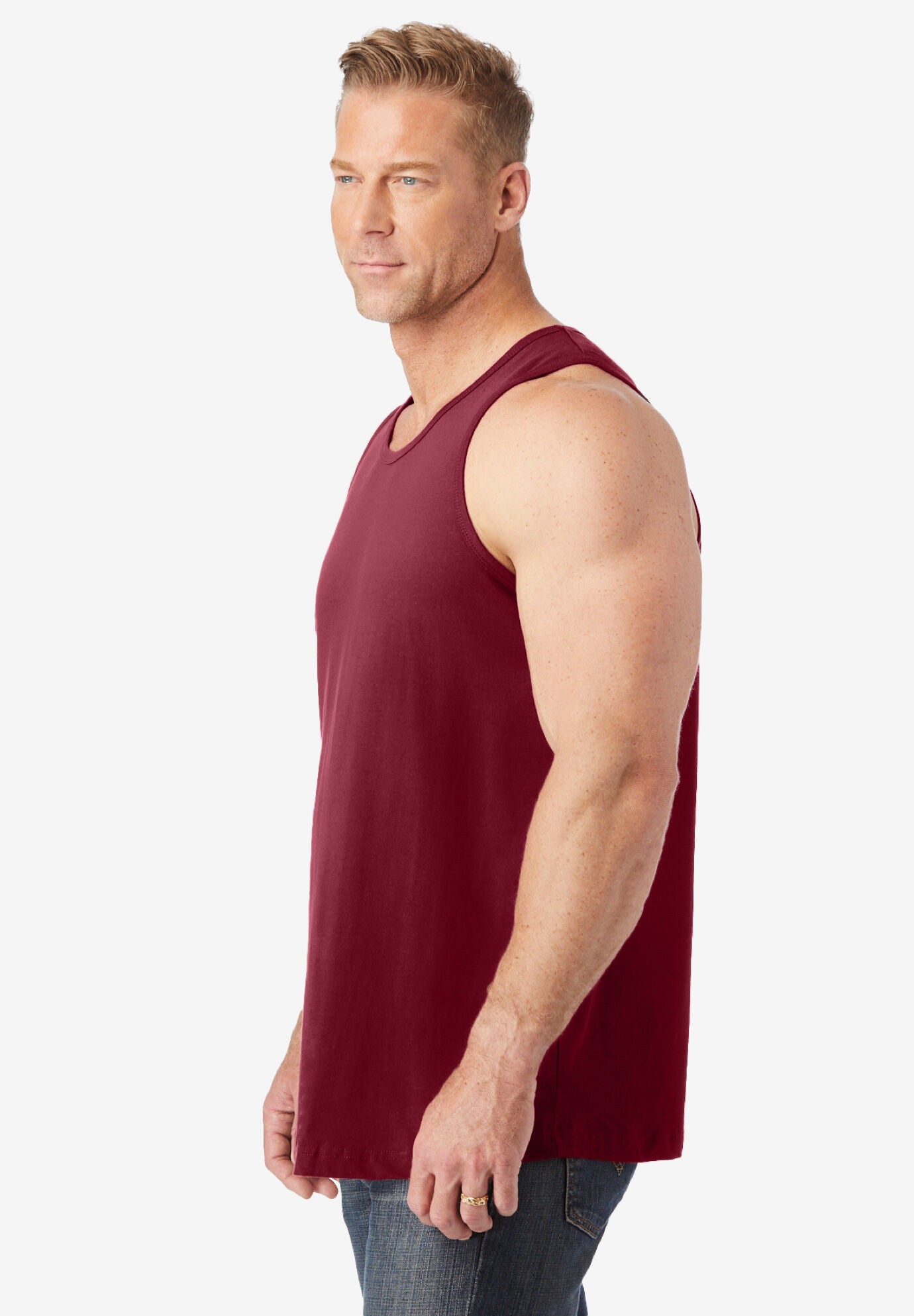 Shrink-Less™ Lightweight Tank - Relaxed Fit, Heather Grey | King Size
