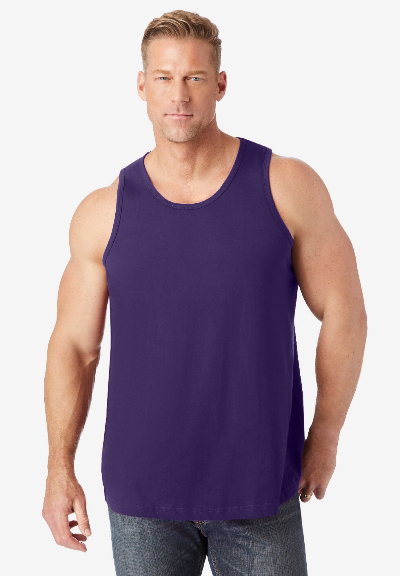 KingSize Men's Big & Tall Shrink-Less Lightweight Longer-Length Tank - Picture 7 of 51