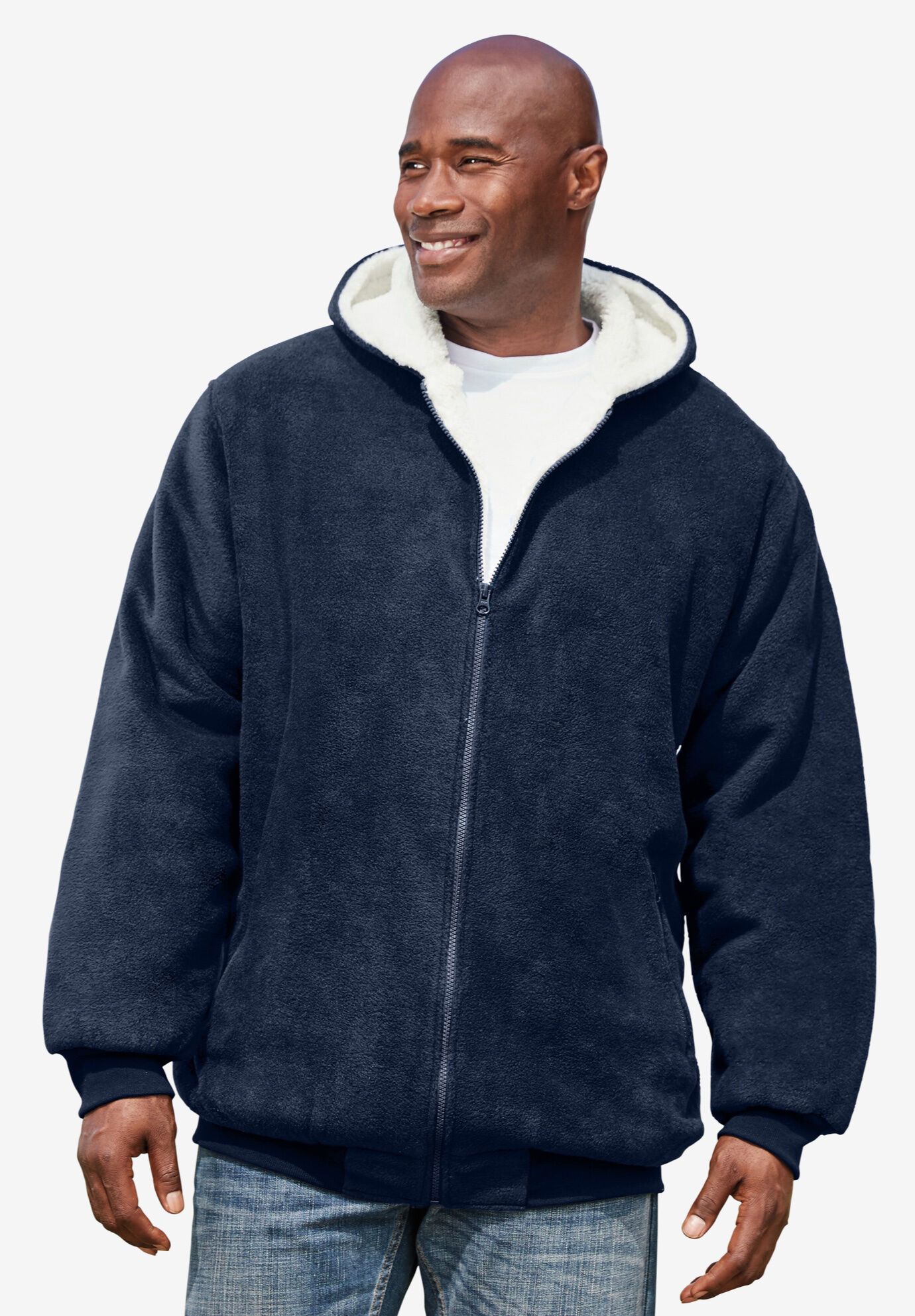 KingSize Men's Big & Tall Fleece Zip-Front Hoodie Fleece Jacket 