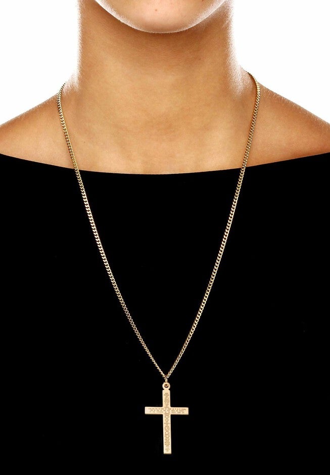 Gold Filled Lord's Prayer Cross Pendant with 24 inches Chain, , alternate image number 2