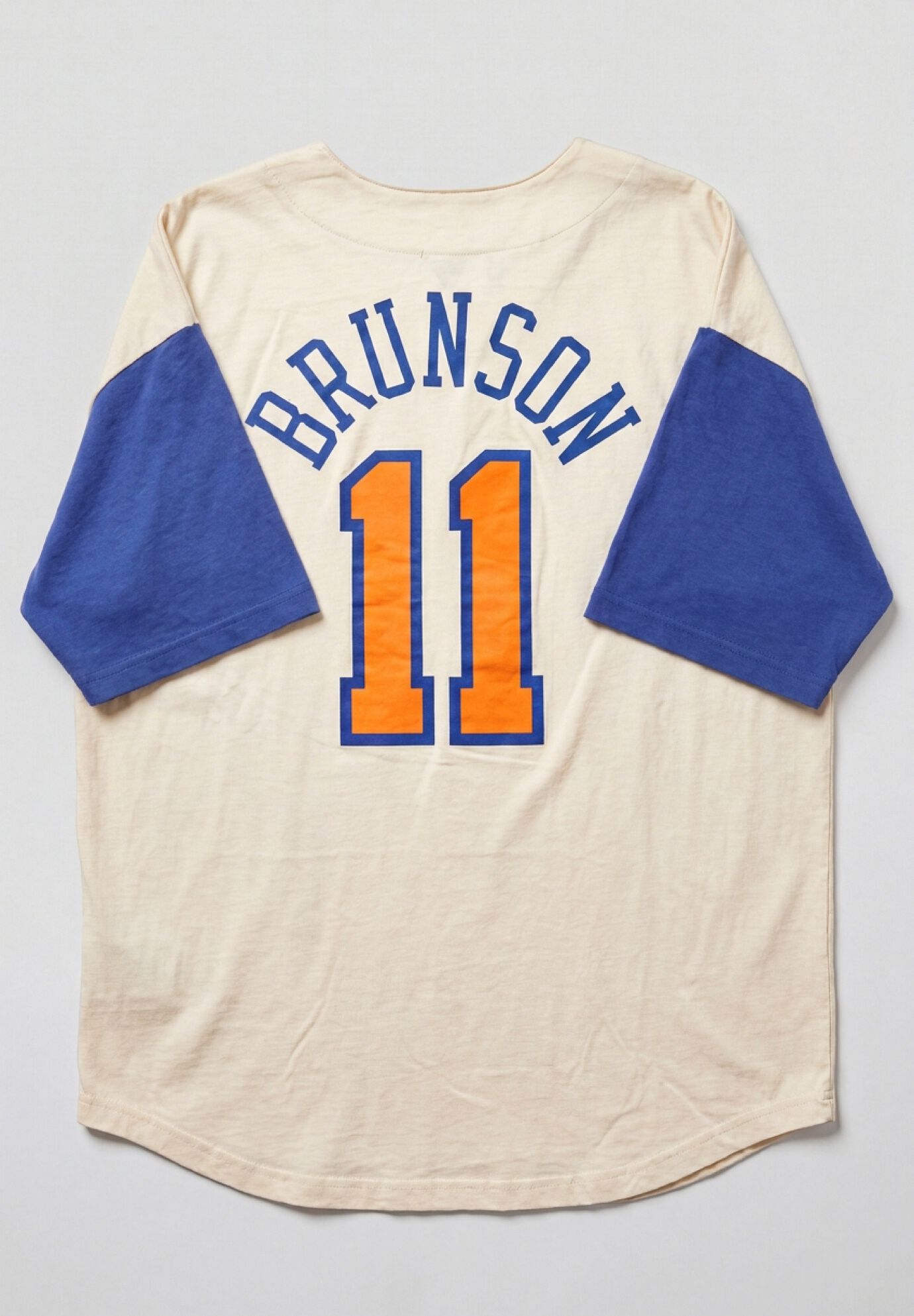 New York Knicks Baseball Jersey, CREAM ROYAL, alternate image number 3