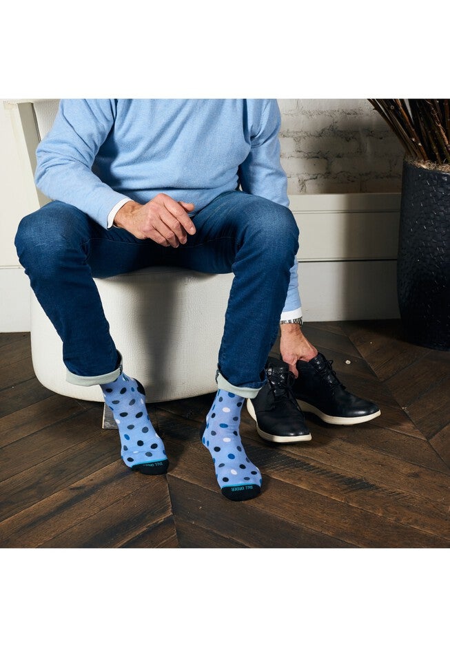 The Blue Danny (Blue Polka Dots) Socks, , alternate image number 3
