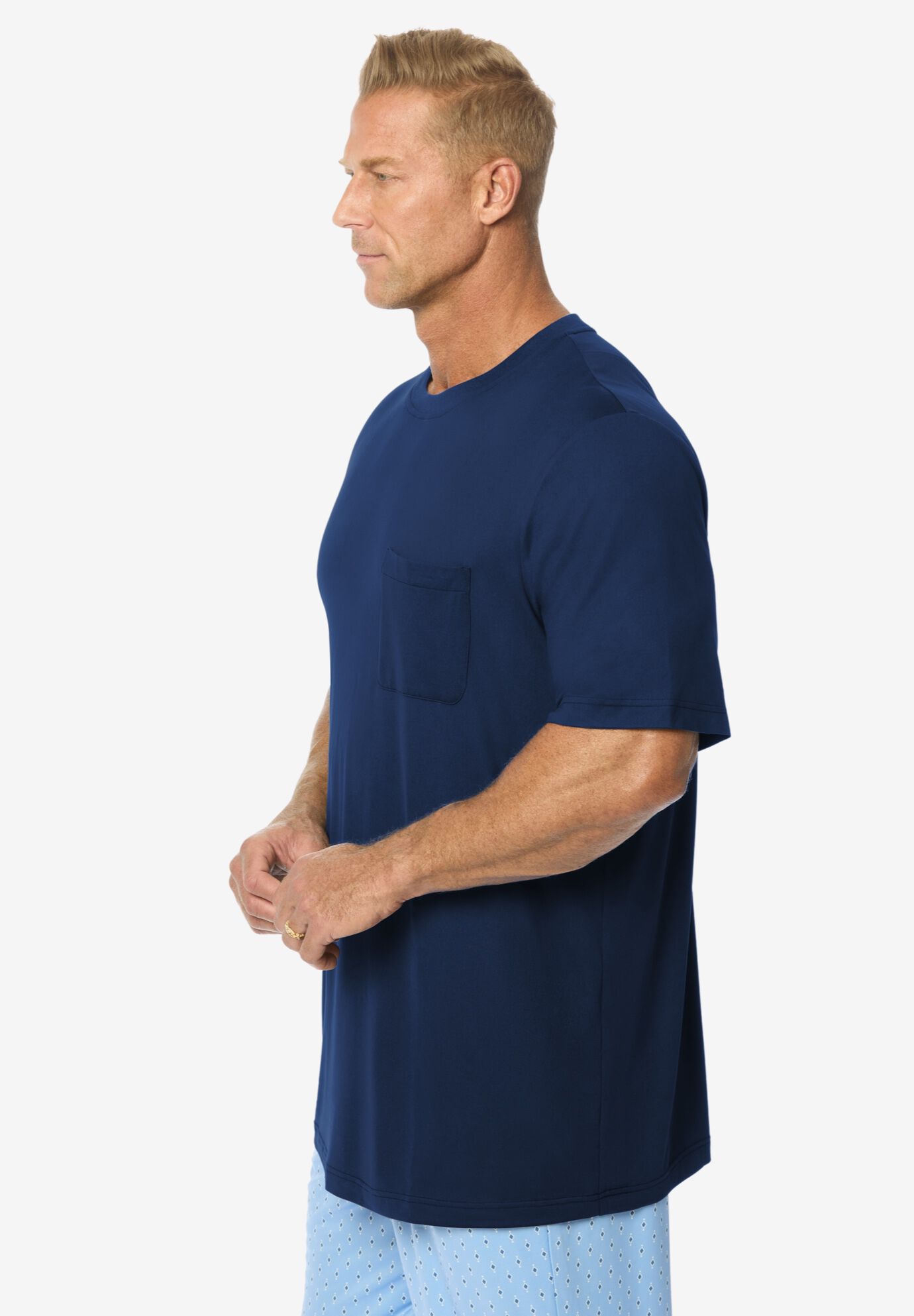 Ultra-Soft Pajama Crewneck Tee, NAVY, alternate image number 2