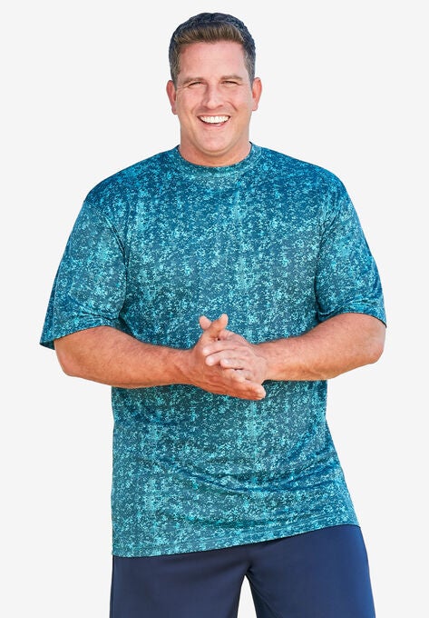 Moisture Wicking Printed Tee, MIDNIGHT TEAL, hi-res image number null