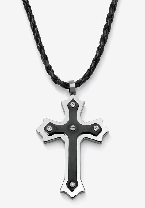 Stainless Steel Cross Pendant, STAINLESS STEEL, hi-res image number null