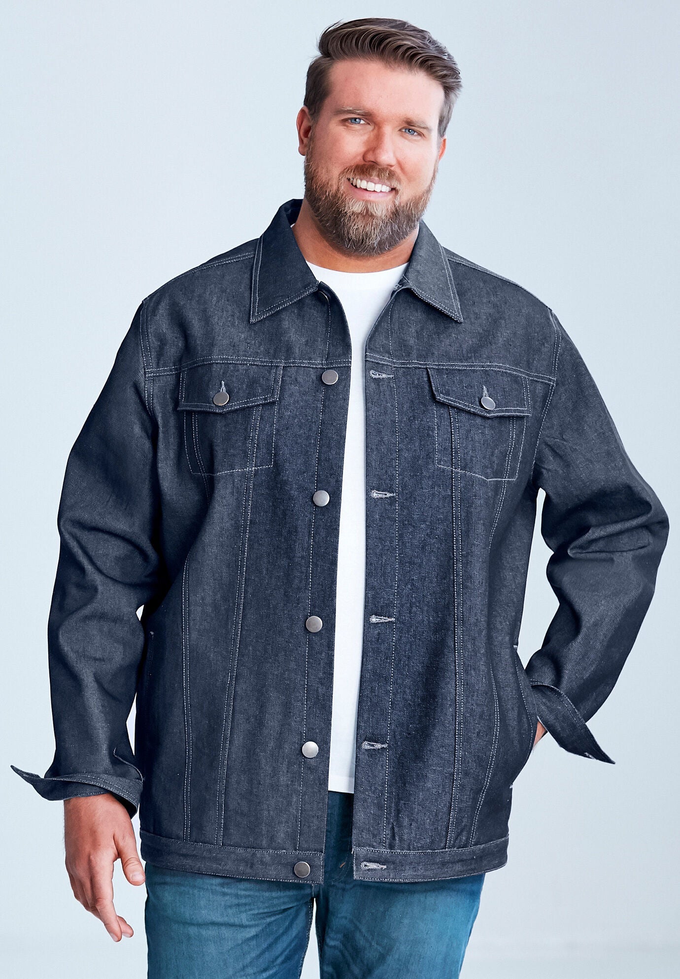 Lightweight Comfort Denim Jean Jacket, , on-hover image number 1