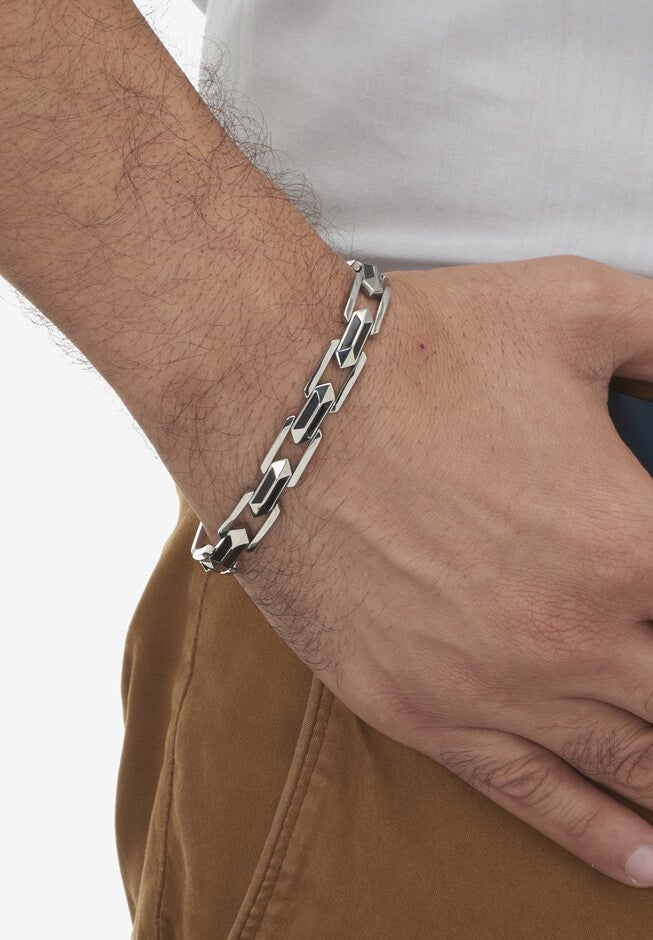 Men'S Stainless Steel Link Bracelet 9-Inch, , alternate image number null
