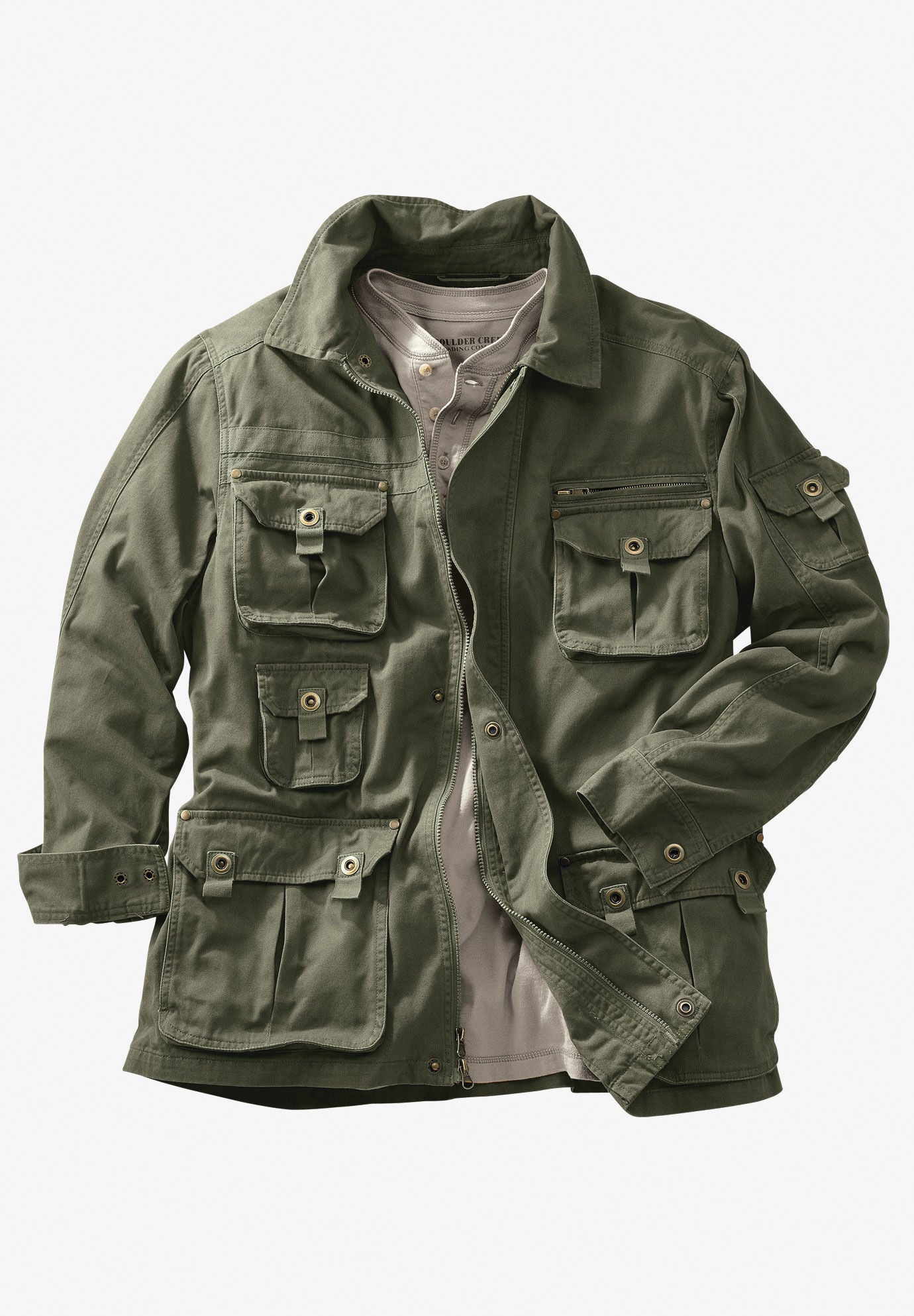 Fleece Lined Parka with 6 Pockets and Detachable Hood
