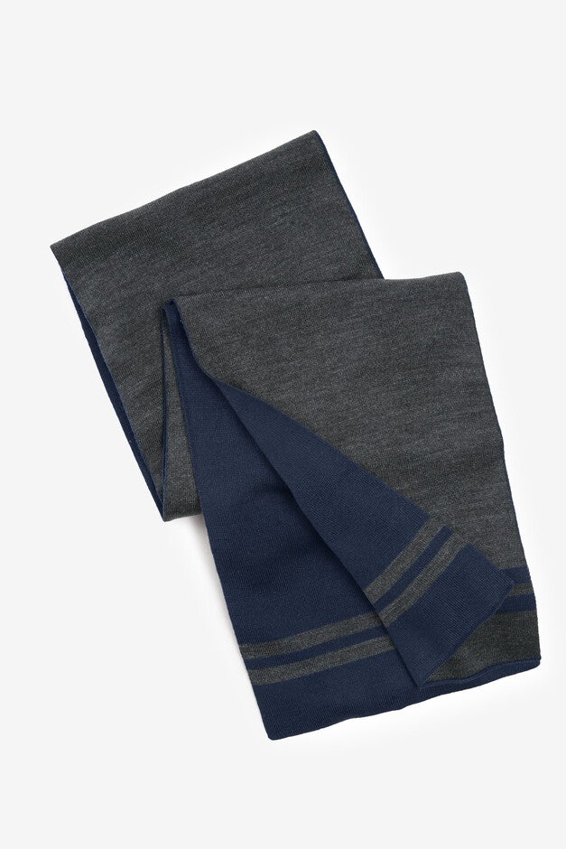 Reversible Scarf, NAVY HEATHER CHARCOAL, hi-res image number 0