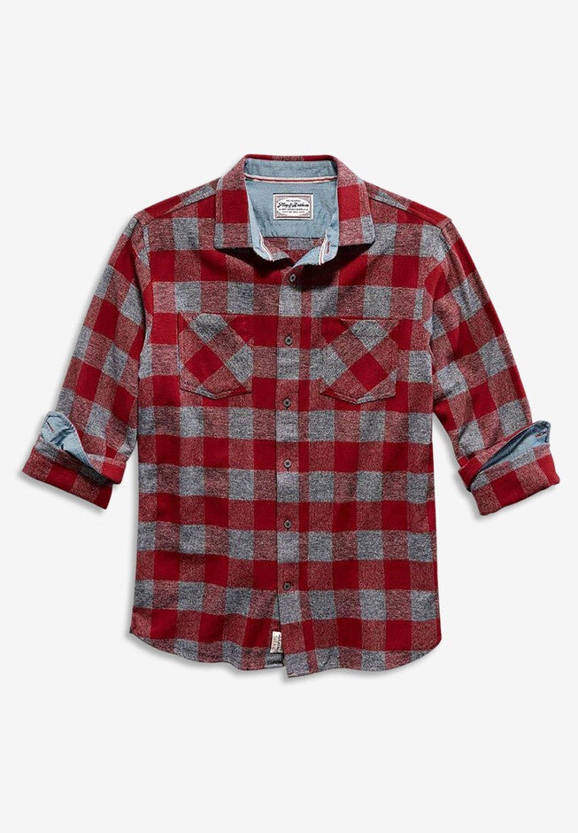 Flag & Anthem® Harrells Long Sleeve Flannel Shirt, MAROON, hi-res image number 0