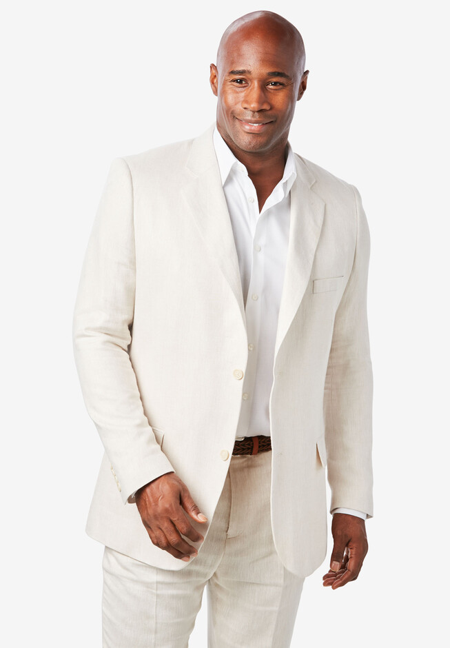 KS Island™ Linen Blend Two-Button Suit Jacket | King Size
