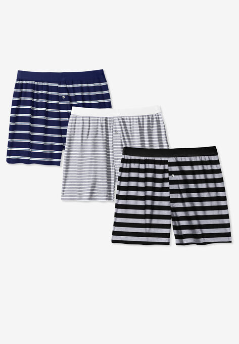 Cotton Boxers 3-Pack, NOVELTY STRIPE, hi-res image number null