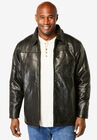 Embossed leather jacket, BLACK, hi-res image number null