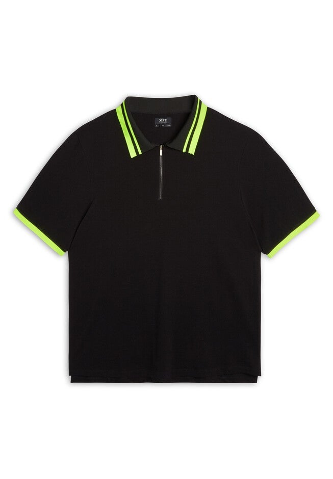 MVP Collections® Neon Stripe Collar Polo Shirt, , on-hover image number 1