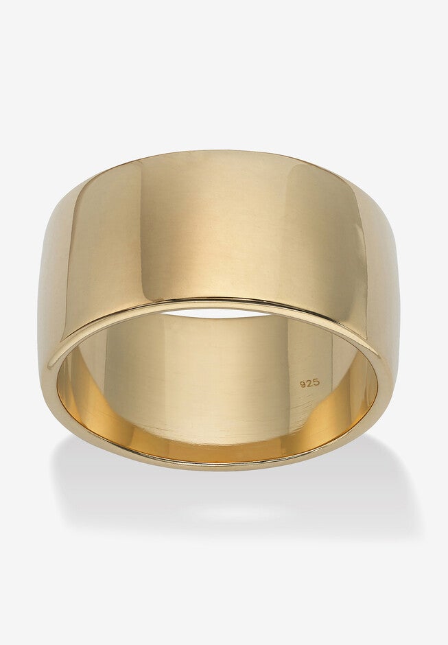 Wedding Band In 18k Gold Over .925 Sterling Silver, GOLD, hi-res image number 0