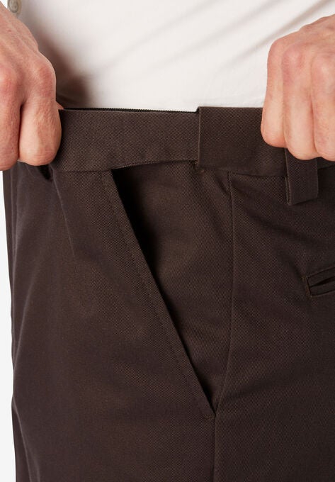 Relaxed Fit Wrinkle-Free Expandable Waist Plain Front Pants, , alternate image number null