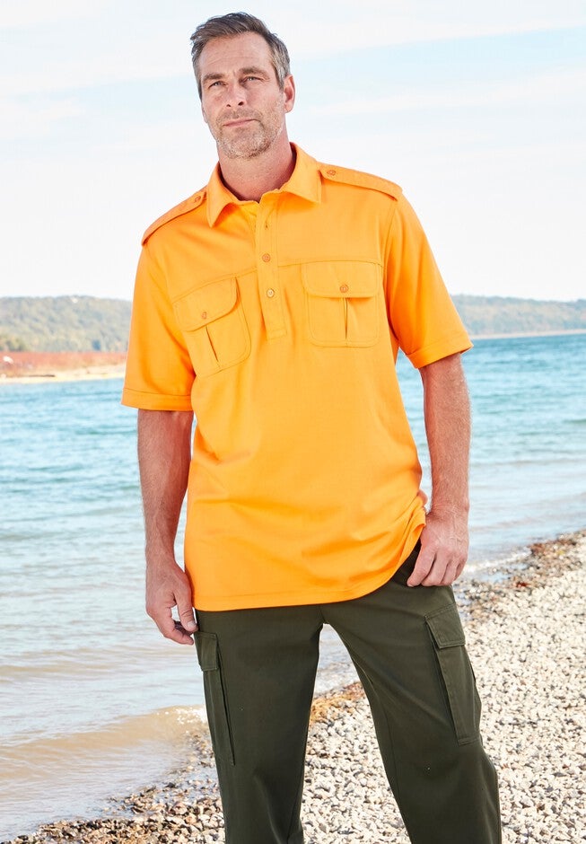 Heavyweight Short-Sleeve Pilot Polo Shirt, , alternate image number 1