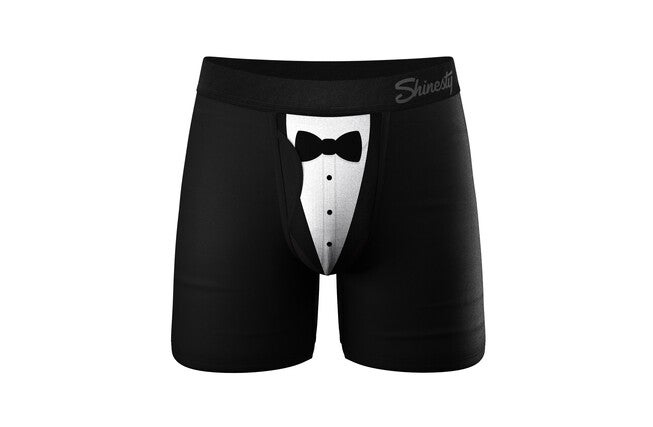 The 009 | Black Tuxedo Ball Hammock® Pouch Underwear With Fly, BLACK, hi-res image number null