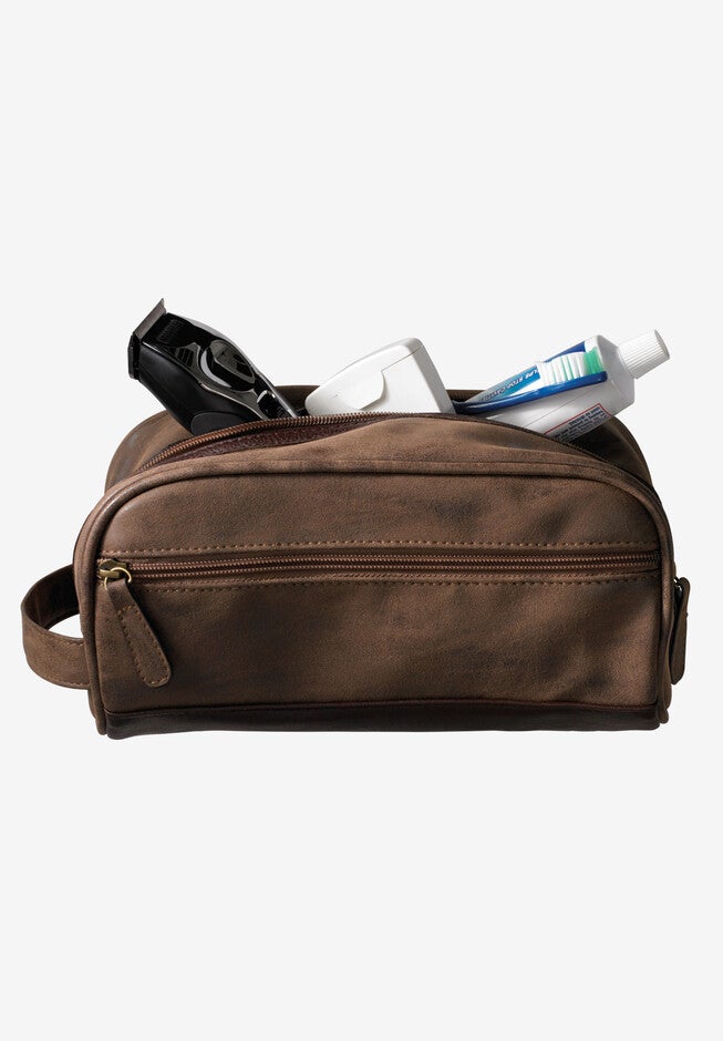 Travel Shaving Bag, BROWN, hi-res image number 0