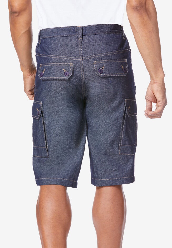Lightweight Comfort Denim Cargo Jean Shorts, , on-hover image number null