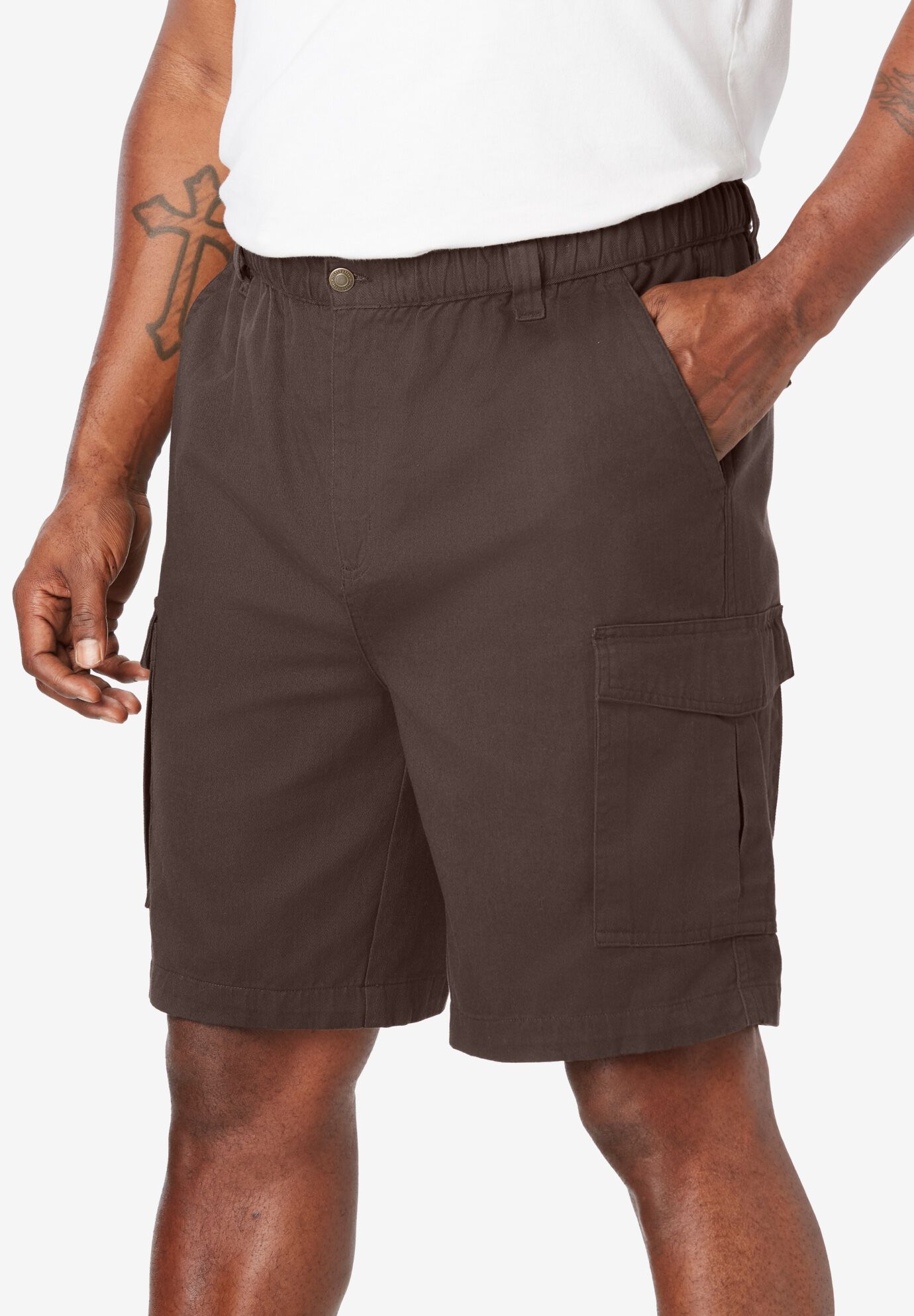 full elastic cargo shorts